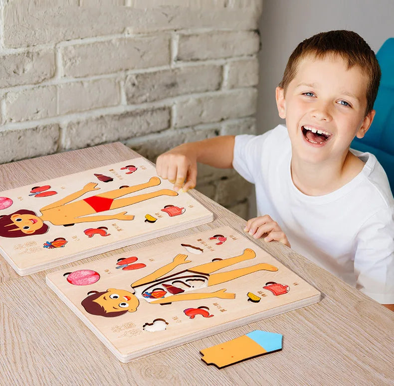 Corpo Curioso – Quebra-Cabeça Montessori do Corpo Humano