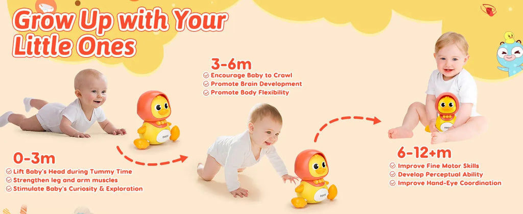 Baby Crawling Toys with Music Early Learning Development Interactive Walking Toy  Infant Learn to Walk for Girls Boys Christmas
