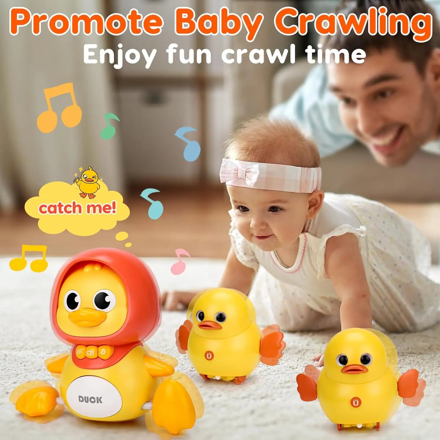 Baby Crawling Toys with Music Early Learning Development Interactive Walking Toy  Infant Learn to Walk for Girls Boys Christmas